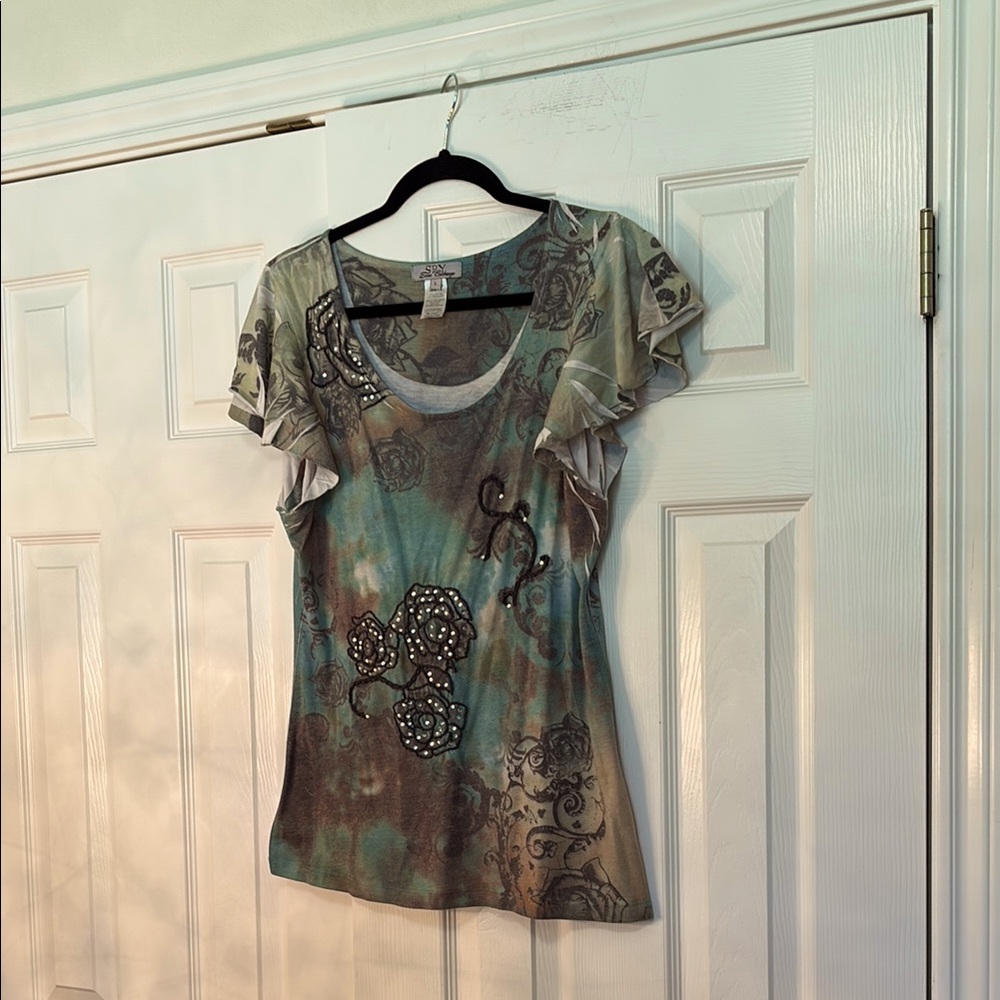 Women's Multicolor Embellished Top